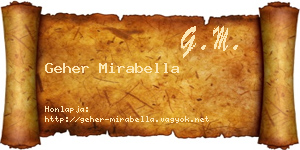Geher Mirabella névjegykártya